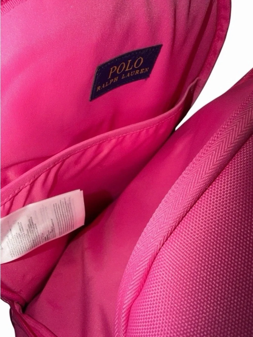 Polo Ralph Lauren Kids Girls Baja Pink Embroidered Bear School Laptop Backpack